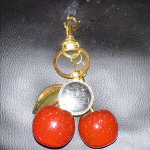 Fashion Inspired  Glittering Red Cherry Keychain